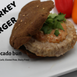 These avocado buns are the perfect accompaniment to the Thai turkey patty. Avocado, coconut and egg make up the bun. The burger is simply ground turkey with some spicy seasoning. Whole30 mayo with peppers add just the perfect spice. #Whole 30 #gluten Free #turkey #burger #thai