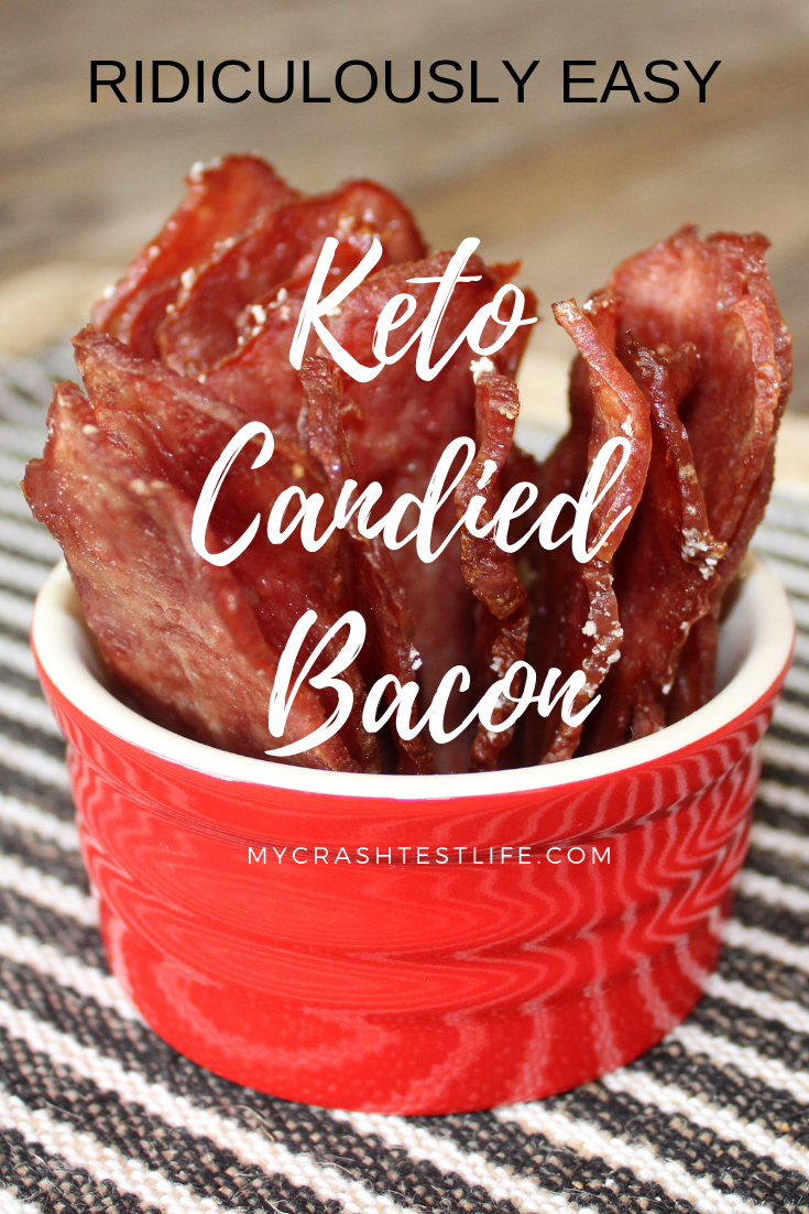 Running bacon under cold water helps to reduce its shrinking. Add a little stevia to each slice and candied bacon is born!