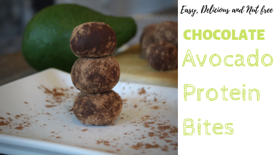 Avocado, sweetener, cocoa powder and pea protein powder all come together to form these delicious protein bites. Allergy friendly and only 45 calories per bite!