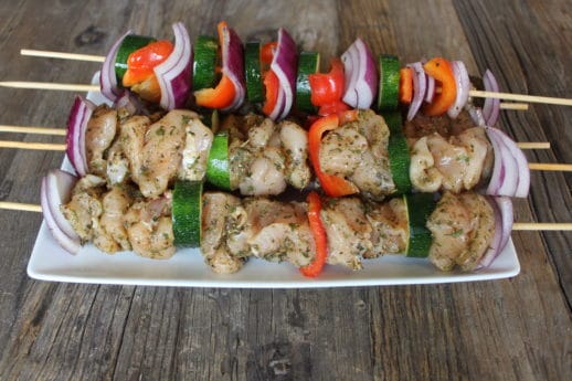 Chicken breast meat marinated in Greek spices and then cooked on skewers creates this deliciously healthy chicken souvlaki. Easy to make and ridiculously juicy, these are a wonderful way to get excited about chicken again!