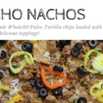 Egg whites, almond flour and a squeeze of a lime is all you need to make this healthy, low carb, Whole30 approved tortilla chips. Then, add any toppings of choice to make these amazing nachos. #whole30 #easy #paleo #gluten free #tortilla chips #lime #nachos