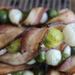 Easy and delicious, this recipe comes together with only 3 ingredients and 5 minutes of time. Simply skewere onions alternating with brussel sprouts and then wrap the entire skewer in bacon. Whole30, low carb and delicious!