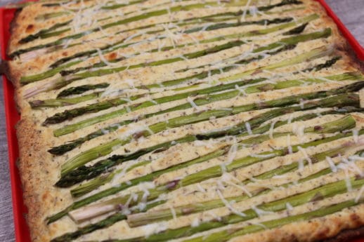 Easy, delicious, low in carbs, gluten free and ketogenic friendly, this asparagus tart looks very impressive but really easy to make. With simple ingredients like coconut flour, psyllium husk powder, ricotta cheese and asparagus, you can impress your guests and family with this wonderful tart.