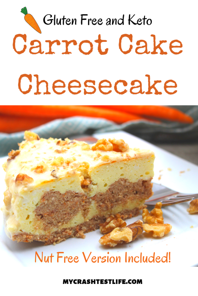 This absolutely delicious dessert combines 2 of my favourites - carrot cake and cheesecake. Taking carrot cake and dropping it by the spoonfuls into a decadent cheesecake, makes the ultimate dessert. Gluten-free, keto and easy to make, serve this is the most amazing dessert. #carrotcake #cheesecake #easy #delicious #decadent #keto #low