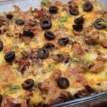 With Cinco de Mayo quickly approaching, I decided to make a taco tortilla bake. Using pureed avocado and egg, I was able to make the "tortillas" which I then layered with taco meat and cheese.