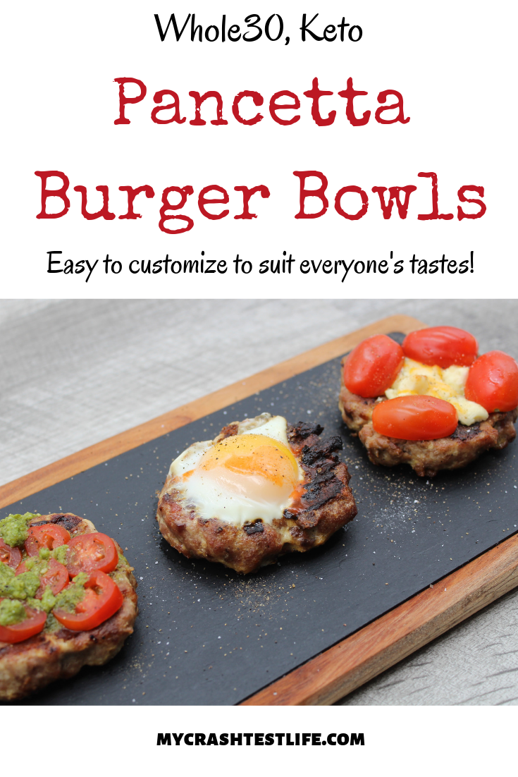 By cooking and combining the pancetta or bacon into the burger patty, you get every flavour in every bite. Load your burger bowl with an egg, tomato, mayo or cheese for the perfect, highly customizable burger.