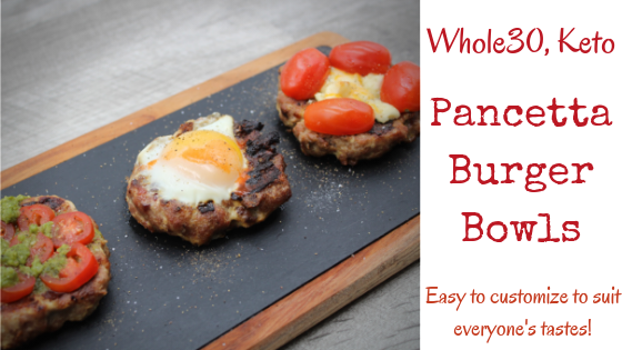 By cooking and combining the pancetta or bacon into the burger patty, you get every flavour in every bite. Load your burger bowl with an egg, tomato, mayo or cheese for the perfect, highly customizable burger.