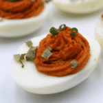 Why settle for just making a single flavour when you can have 3! By making the base in a food processor and then dividing the mixture and adding different spices to each, you can have a variety of keto deviled eggs in minutes!