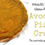 I am the originator of the avocado pizza crust. Avocado, egg and coconut flour are blended to provide this Whole30, gluten-free, dairy-free, keto pizza crust.