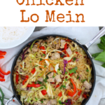 Low in calorie yet full of flavour, this chicken lo mein is Whole30 approved, keto and gluten-free. Easy to make and healthy to eat, a simple stir fry of veggies and noodles make this a perfect dinner.