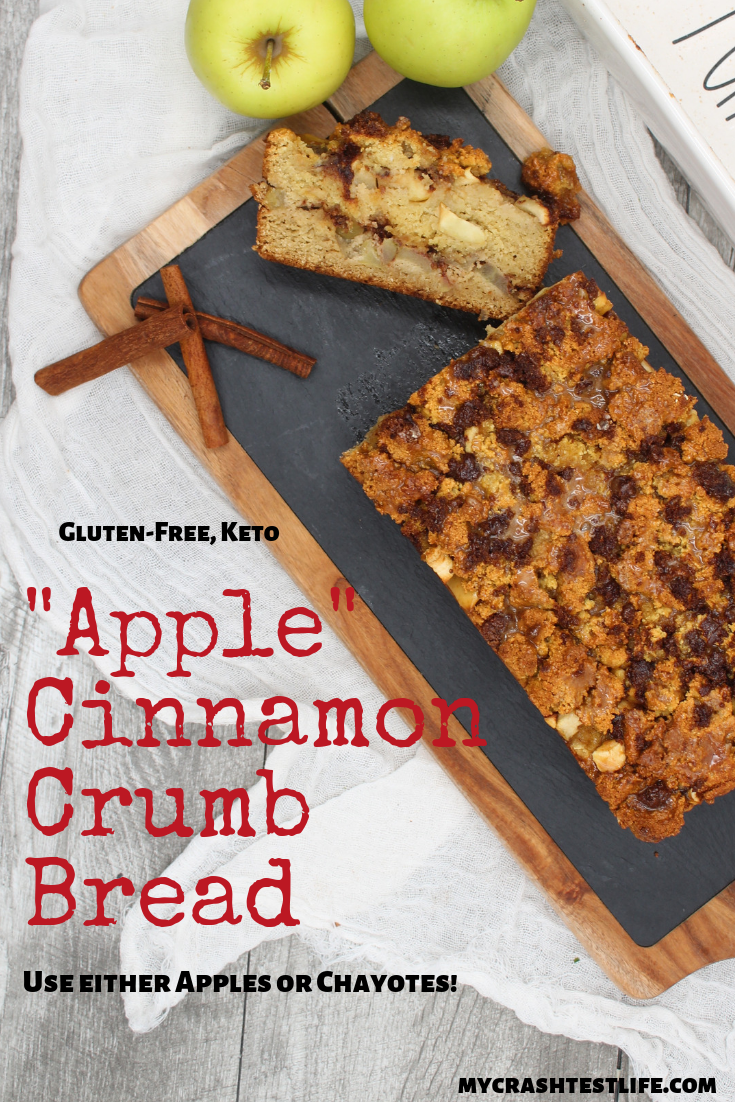 This amazing apple cinnamon crumb bread uses either apples or chayotes to keep the carbs low. Healthy, delicious and easy to make, you can have homemade keto, gluten-free apple cinnamon crumb bread in minutes.