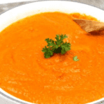 Detox Carrot soup is easy and delicious with collagen peptides and MCT oil.