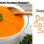 easy detox carrot soup with collagen peptides and MCT oil