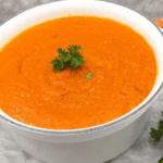 Detox Carrot soup is easy and delicious with collagen peptides and MCT oil.