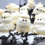 These sugar-free meringue ghosts are easy to make and low in calories and carbs. Gluten-free, top this meringue ghosts on your next Halloween cupcake or cake.