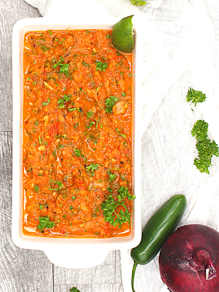 roasted salsa in a container