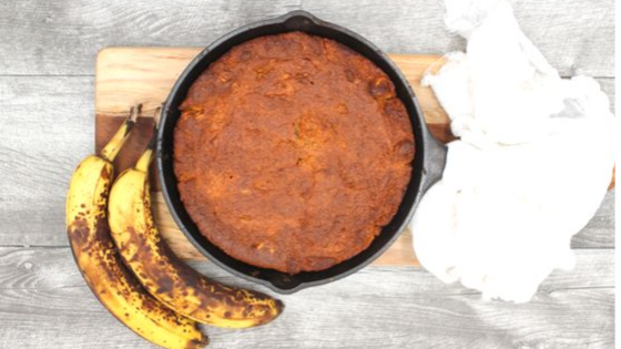 Banana skillet bread is easy and delicious