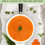 Carrot soup in a pot