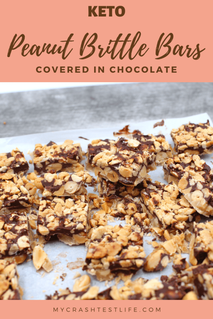 Cut peanut brittle bars