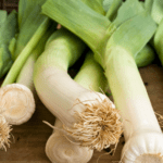 Fresh leeks not yet cleaned