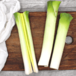 Leeks that have been cleaned