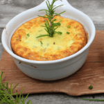 Sprig of rosemary in the ricotta dish