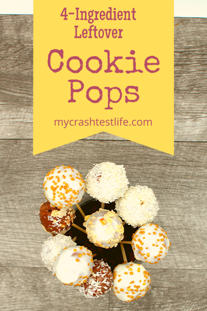 A jar filled with leftover cookie pops