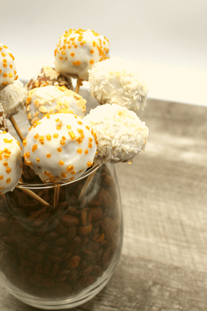White chocolate covered cookie pops