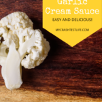 A piece of cauliflower to make garlic cream sauce
