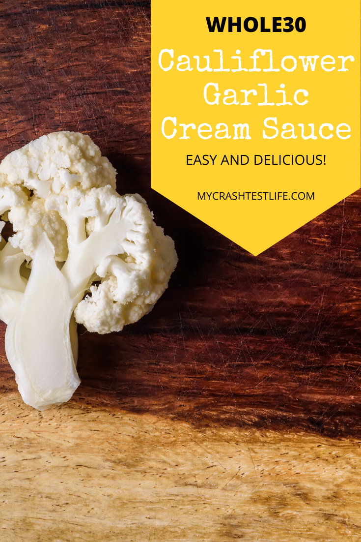 A piece of cauliflower to make garlic cream sauce