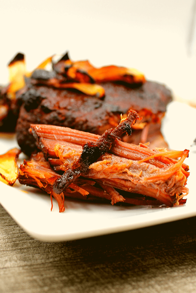Plate with cooked brisket