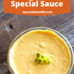 Bowl of special sauce with a little relish