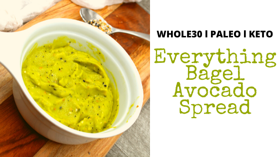 Using avocado instead of cream cheese, this Everyhting But the Bagel spread becomes Whole30, Vegan and Paleo approved!