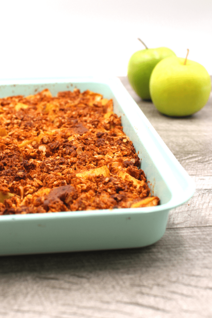 Not having to peel the apples saves a ton of time for this quick apple crisp.