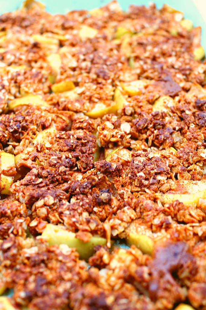 This quick and easy apple crisp is the perfect healthy dessert. Delicious and gluten-free!