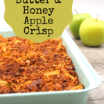 Healthy, crispy, easy and gluten-free, this delicious honey and peanut butter apple crisp is the perfect simple dessert.