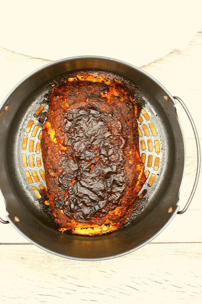 Picture of the sauce which will burn if you put it on the meatloaf at the beginning.
