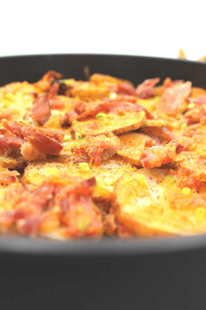 Delicious and simple, this skillet ham and potato casserole is Whole30 and Paleo