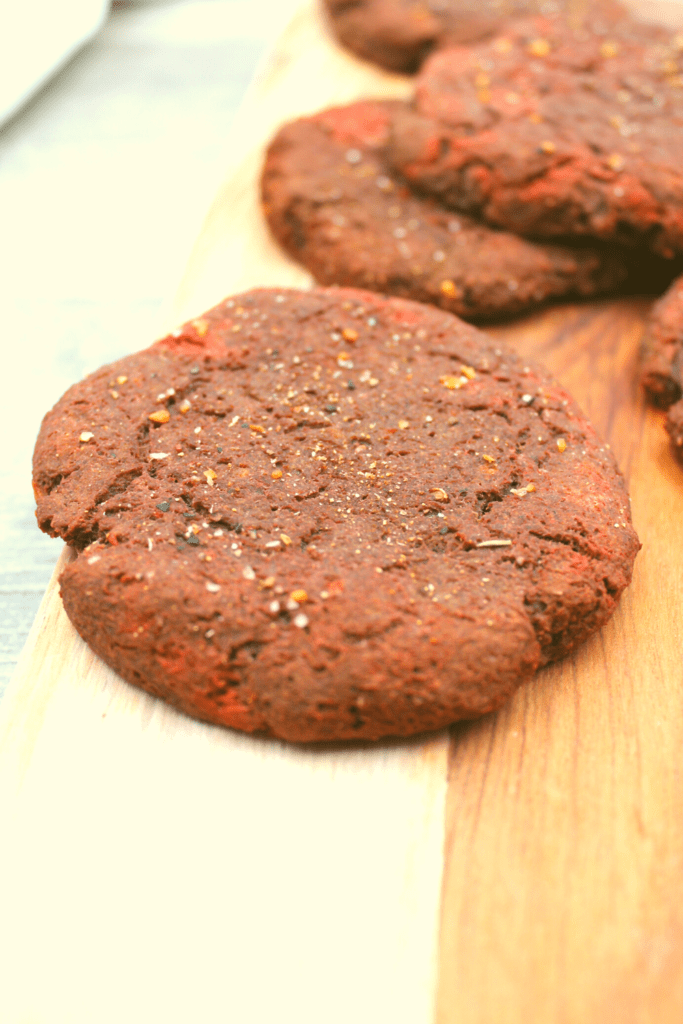 Jackfruit and beets make up these paleo and vegan plant-based burgers.