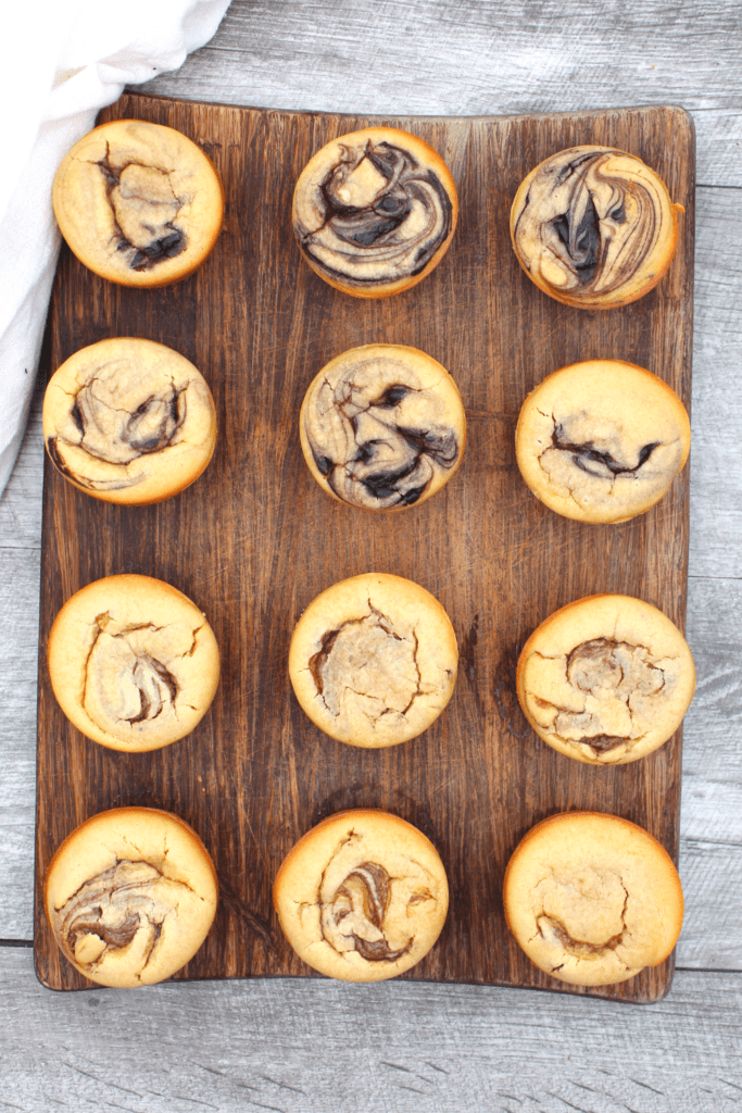 Easy gluten-free and keto muffins are swirled with a keto chocolate for the perfect breakfast muffin.