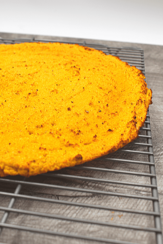The perfect vegetable crust that is dairy-free and can actually be picked up like a regular pizza!
