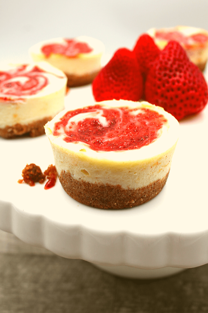 Tasty and delicious low carb and gluten-free strawberry white chocolate cheesecake muffins.