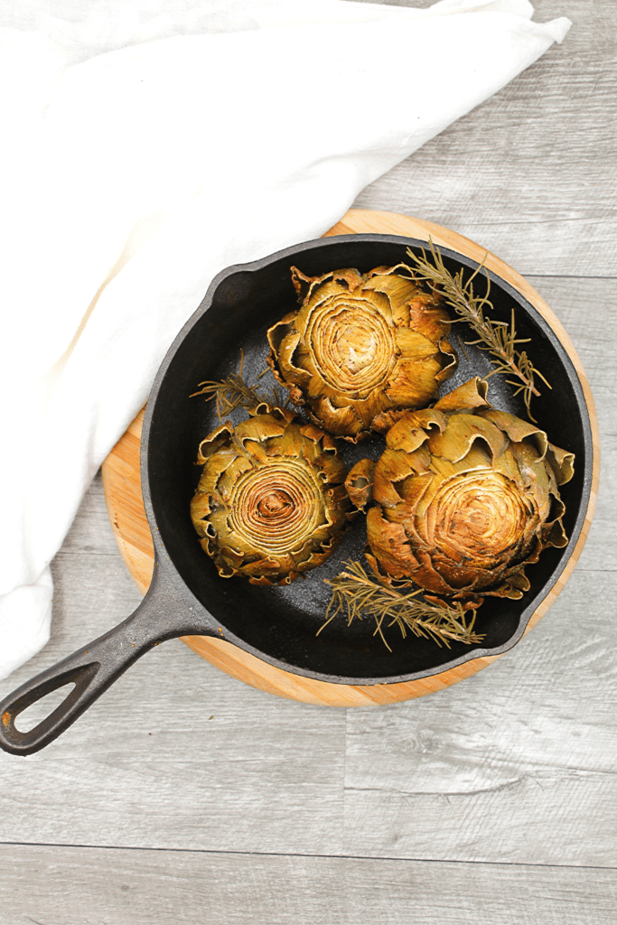Air fryer artichokes are easy and healthy.