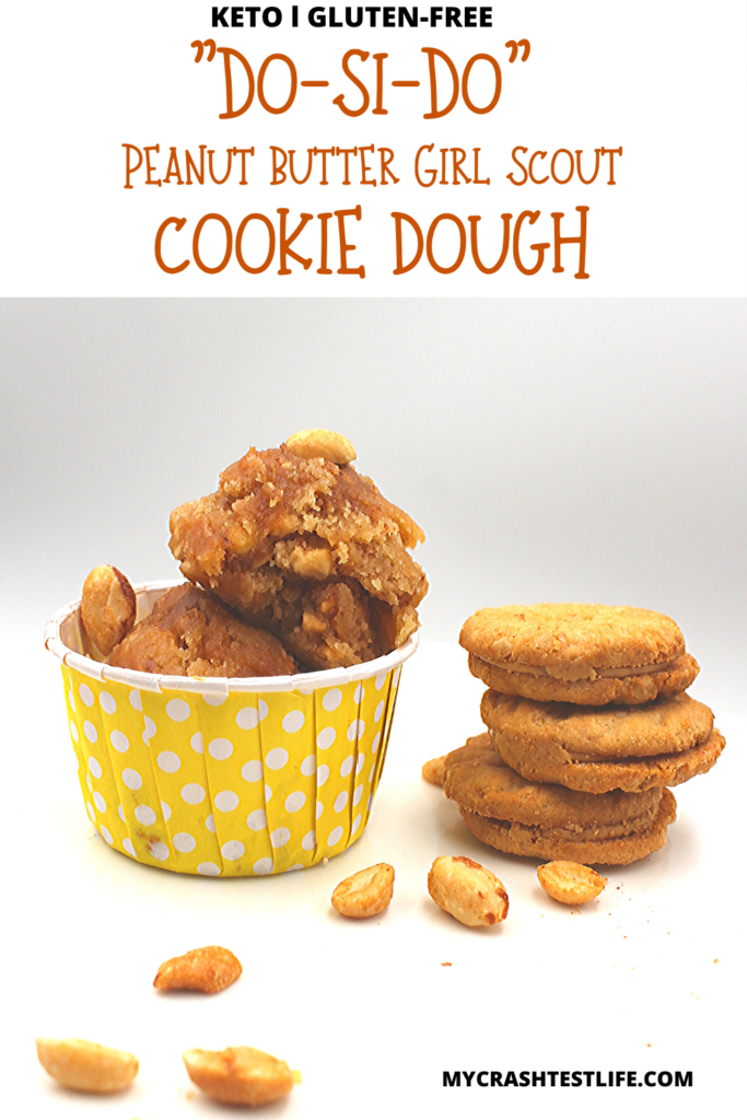 The Do-Si-Do peanut butter Girl Scout cookie made into a gluten-free and keto edible cookie dough