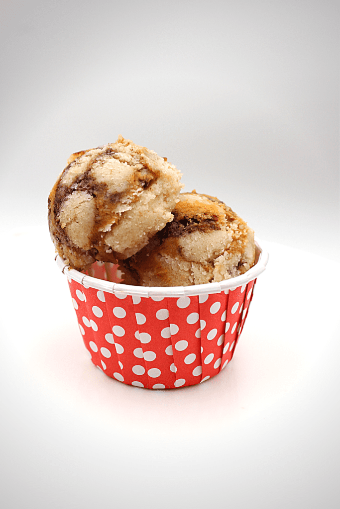 Keto and gluten-free shortbread cookie dough with chocolate and peanut butter swirls makes this Tagalong Cookie dough absolutely amazing!
