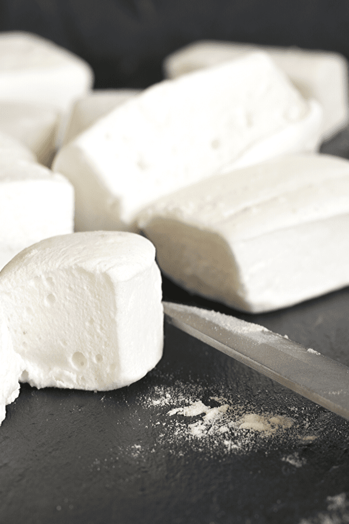 Chopped homemade keto marshmallows
