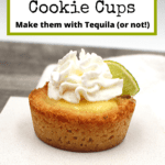 Whipped topping adorn these cute little margarita filled cookie cups