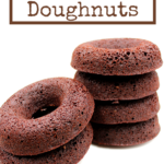Deliciously easy keto and gluten-free Nutella doughnuts stacked.