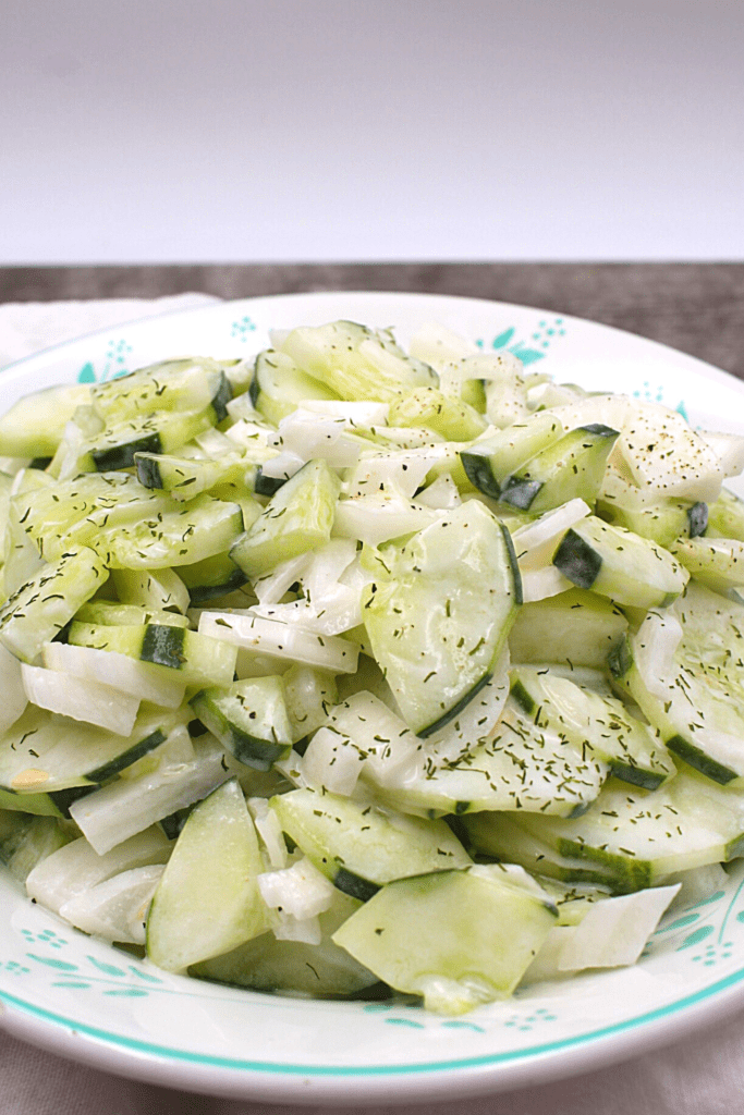 Creamy and easy cucumber dill salad