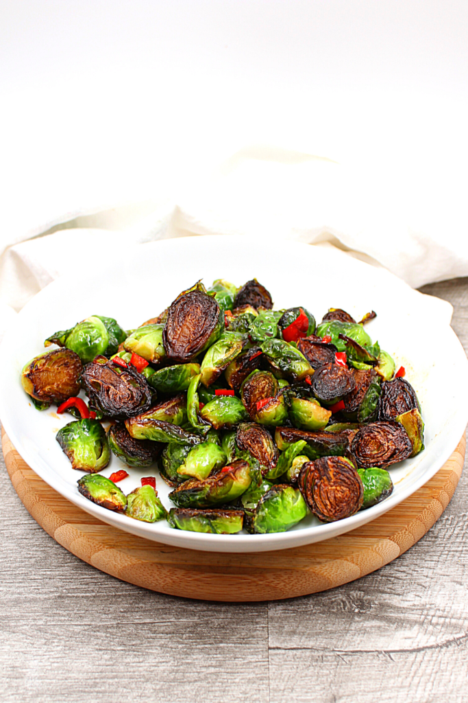 a plate of keto brussels sprouts
